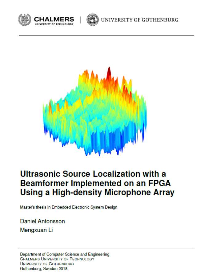 Ultrasonic Source Localization with a Beamformer Implemented on an FPGA Using a High-density Microphone Array