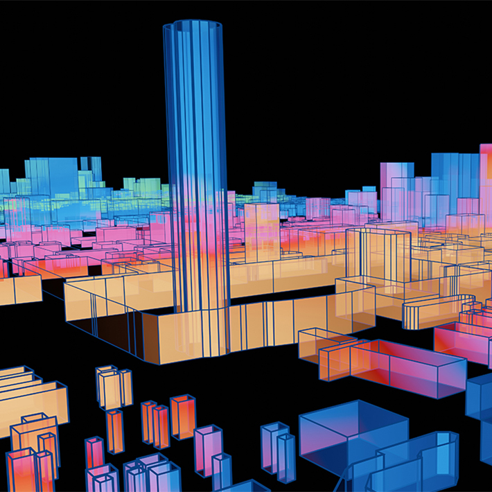 Hologram Building Wireframe city Futuristic Digital cityscape 3d